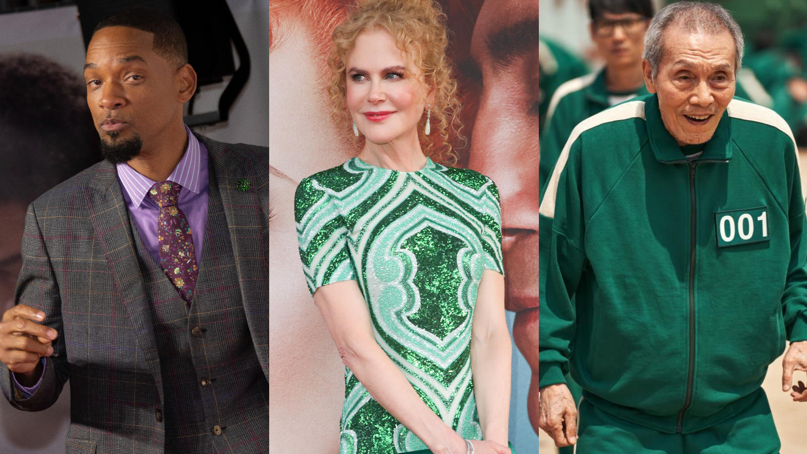 Will Smith, Nicole Kidman und "Squid Game"-Darsteller O Yeong-su dürfen sich über Golden Globes freuen.