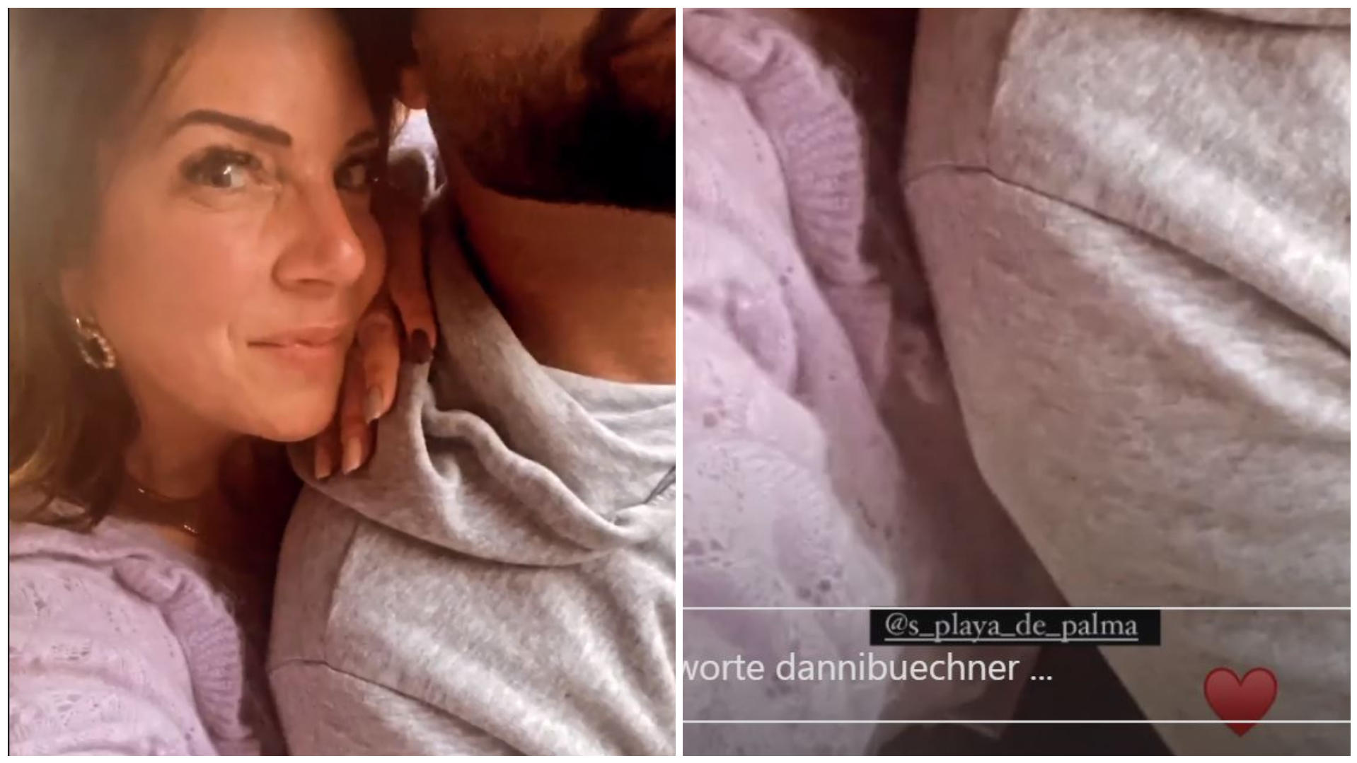 Danni Büchner teilt einen süßen Kuschel-Boomerang auf Instagram.