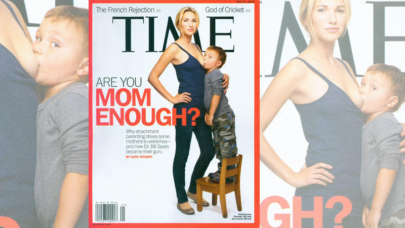 Parodie auf Time-Cover: Jason Biggs nuckelt an der Brust seiner Frau