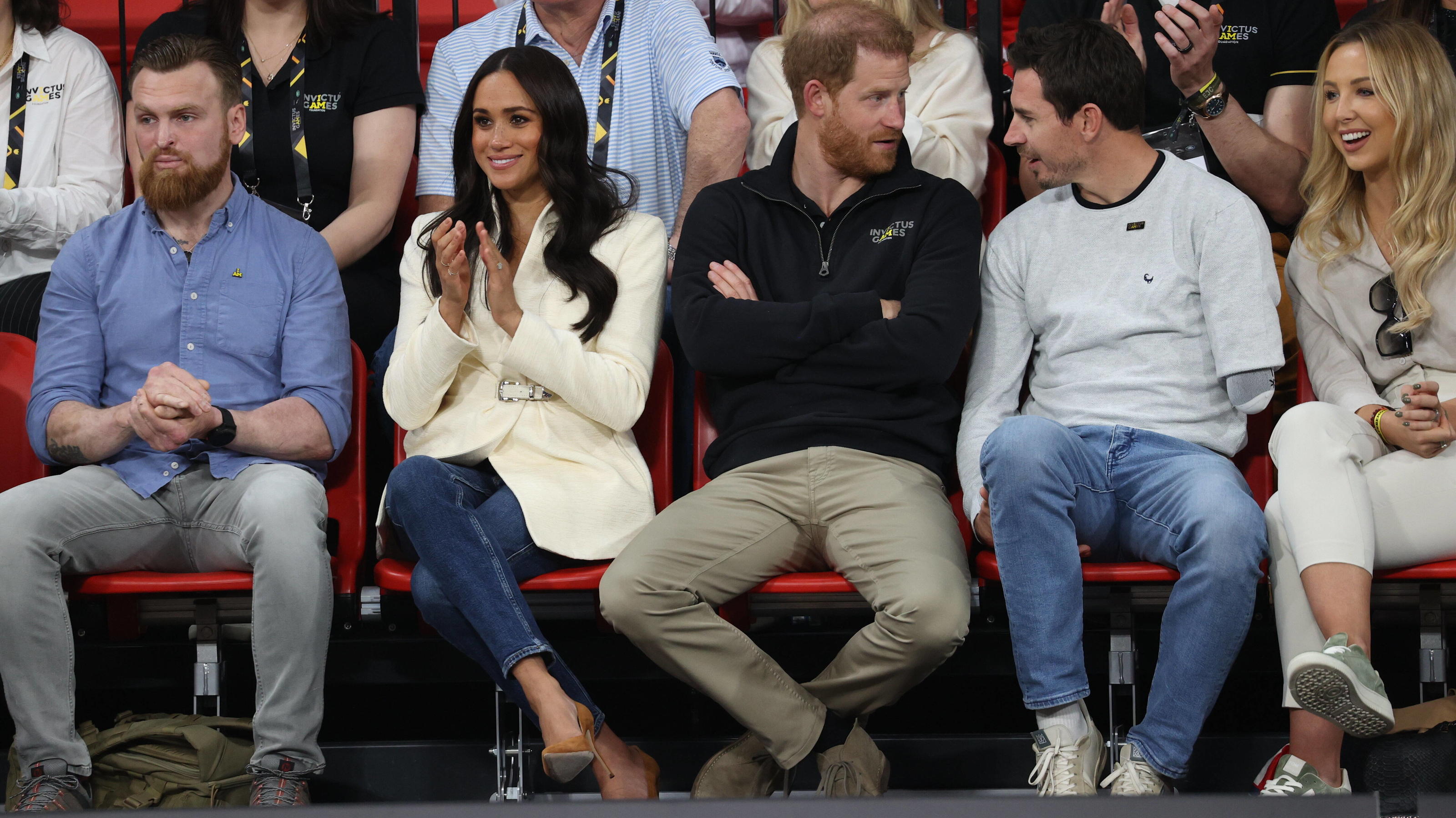  . 17/04/2022. The Hague, Netherlands. Prince Harry and Meghan Markle, the Duke and Duchess of Sussex, during the second day of the Invictus Games at The Hague, Holland. PUBLICATIONxINxGERxSUIxAUTxHUNxONLY xStephenxLockx/xi-Imagesx IIM-23325-0068