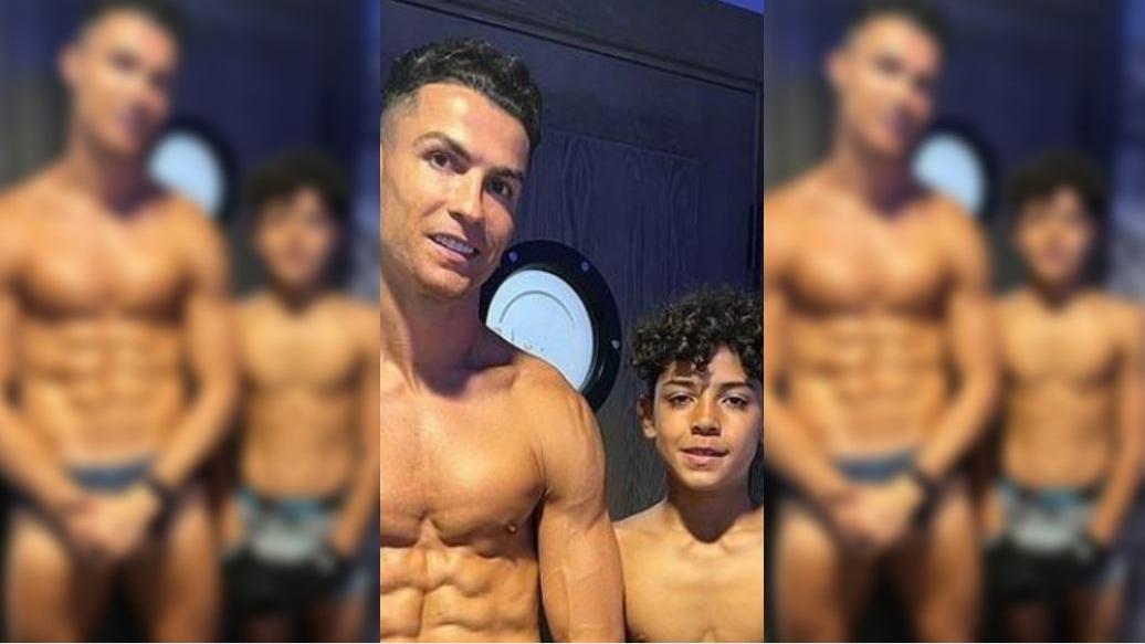 Cristiano Ronaldo und sein Sohn Cristiano Jr.