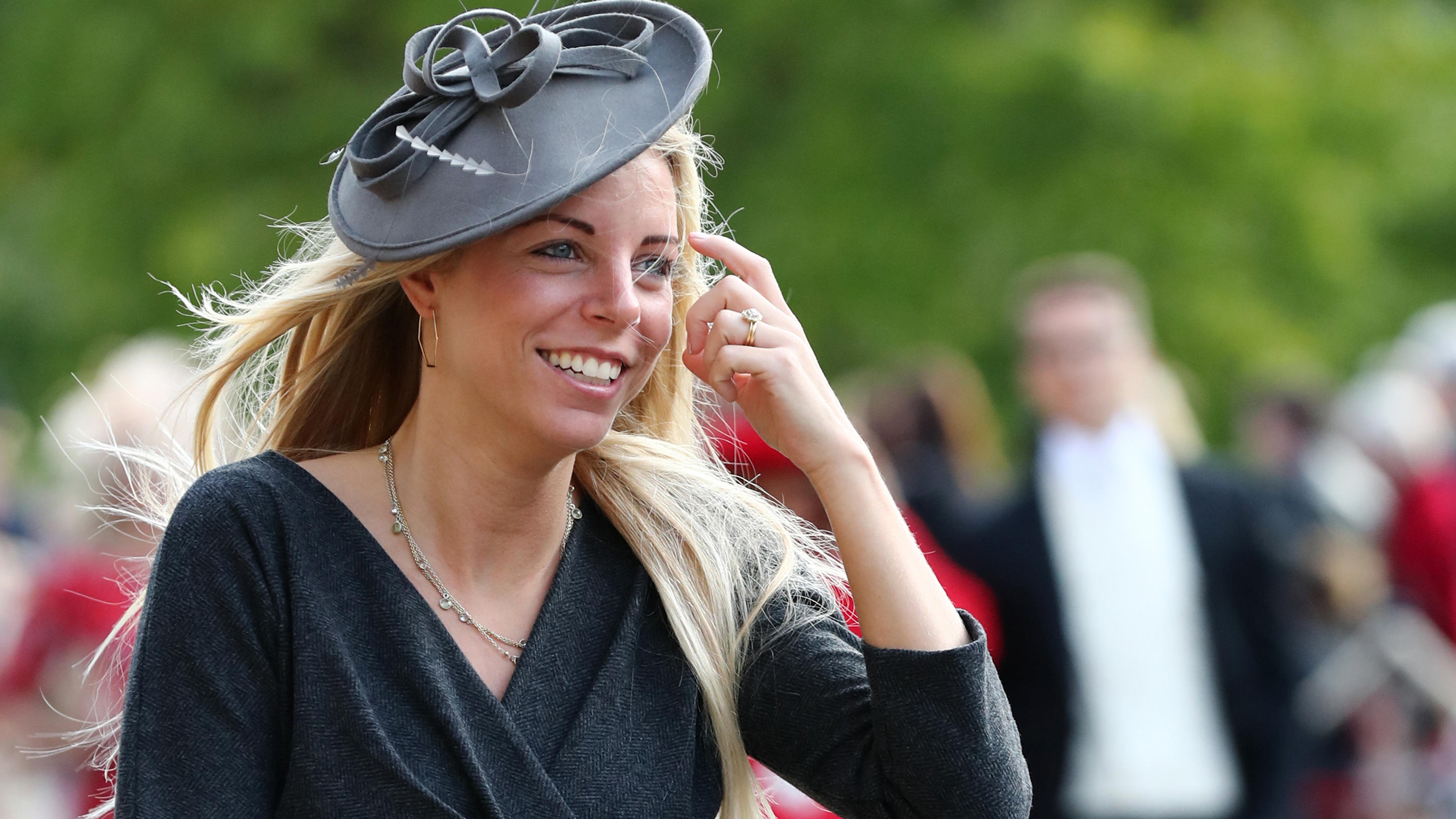 Chelsy Davy arrives ahead of the wedding of Princess Eugenie to Jack Brooksbank at St George's Chapel in Windsor Castle