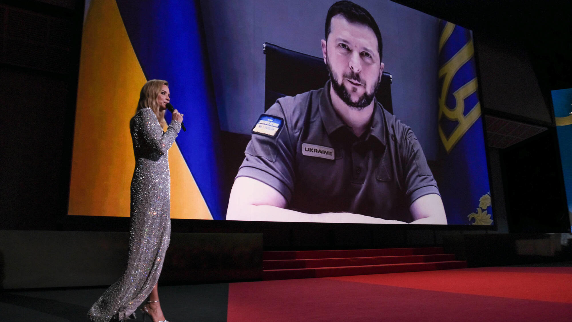 Wolodymyr Selenskyj wurde bei der Eröffnung der 75. Internationalen Filmfestspiele von Cannes zugeschaltet.