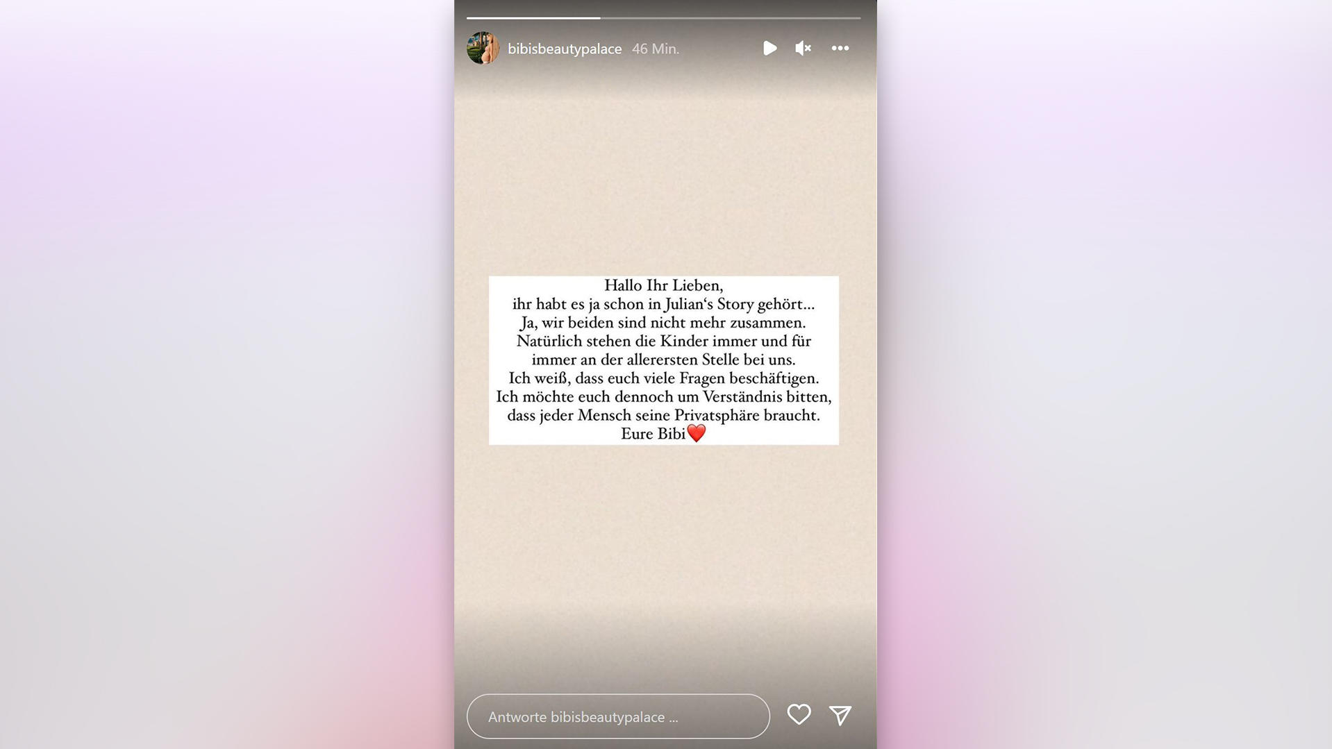 Bibi Claßen meldet sich bei Instagram zur Trennung zu Wort
