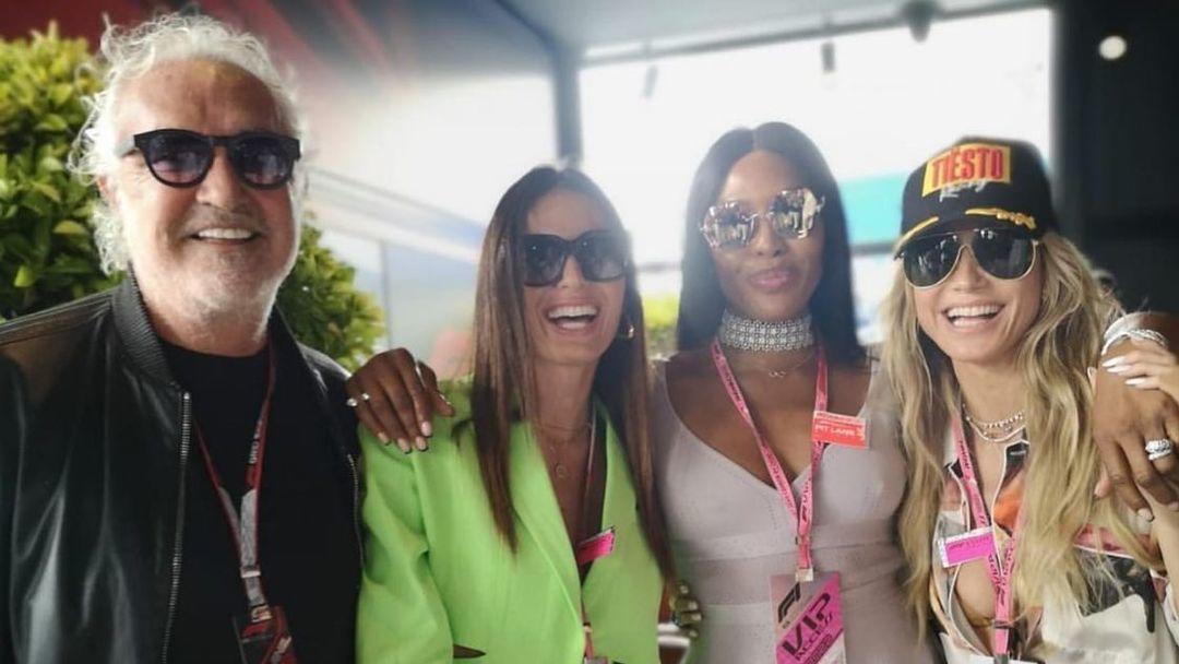 Flavio Briatore mit seinen Ex-Freundinnen Naomi Campbell, Heidi Klum und Elisabetta Gregoraci
