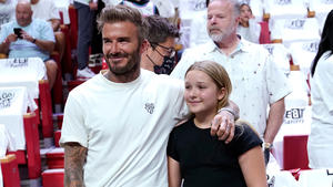 David Beckham mit Tochter beim Konzert