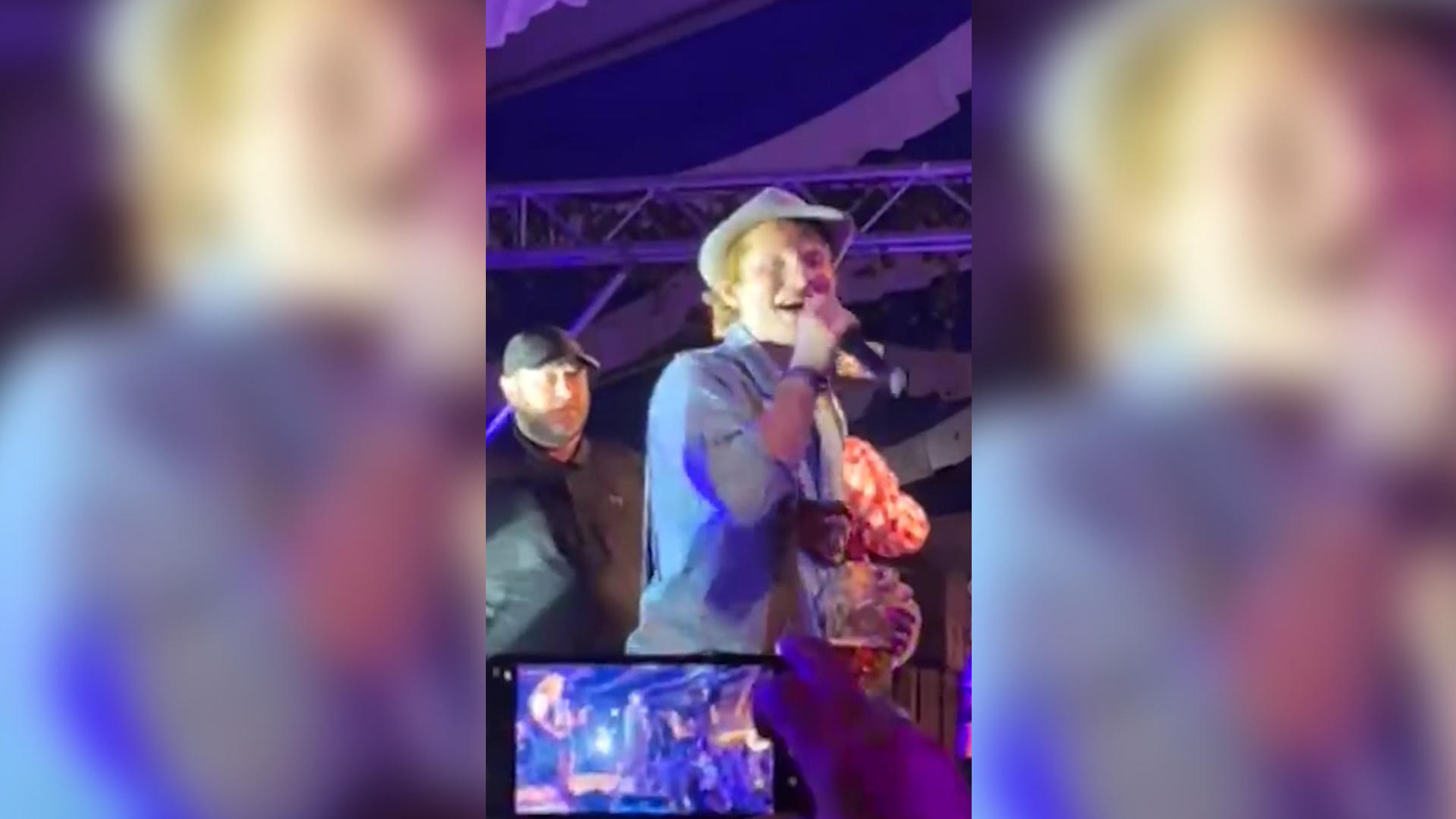 Superstar Ed Sheeran schaute überraschend beim Frankfurter Oktoberfest vorbei.