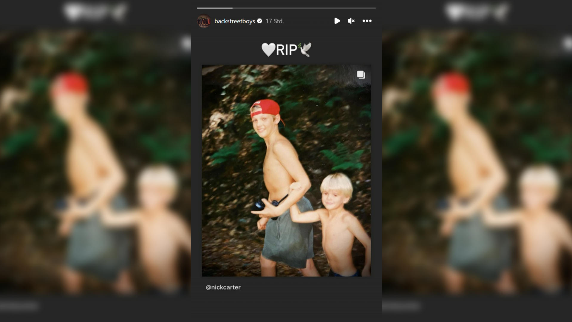 Die Backstreet Boys reposten ein Foto, das Nick Carter veröffentlicht hat. Es zeigt Nick und Aaron als Kinder.
