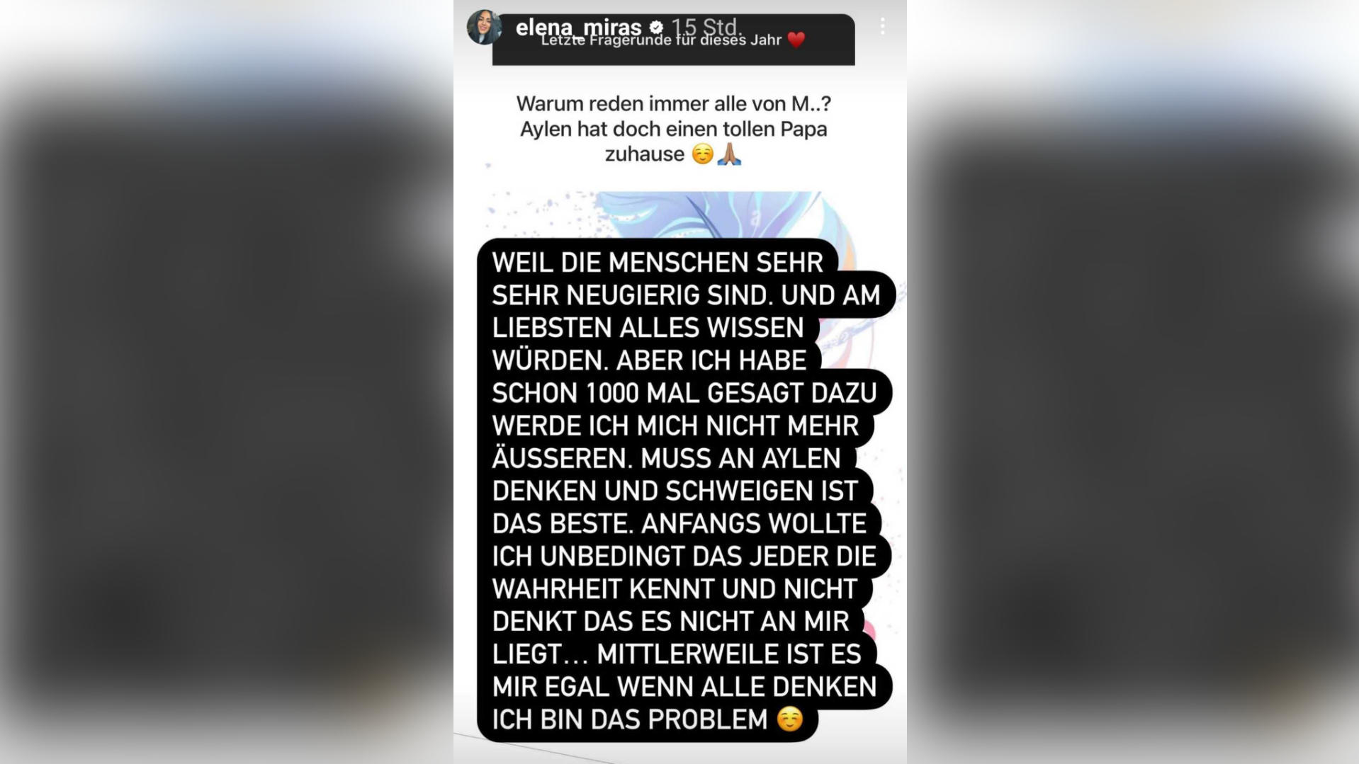 Mit diesem Post hat alles angefangen: Elena Miras äußert sich in ihrer Instagram-Fragerunde indirekt-direkt zu Mike Heiter und seinen Vater-Qualitäten.