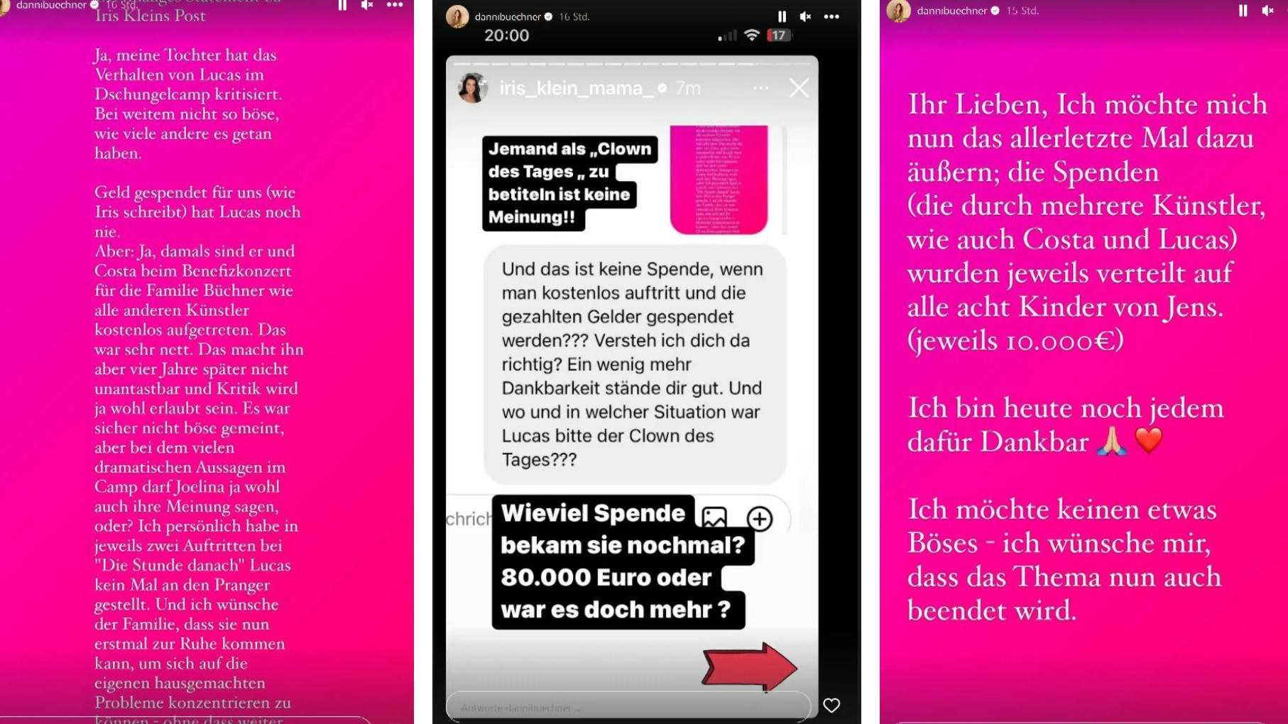Nach "Clown"-Aussage: Iris Klein und Danni Büchner zoffen sich öffentlich über Instagram.