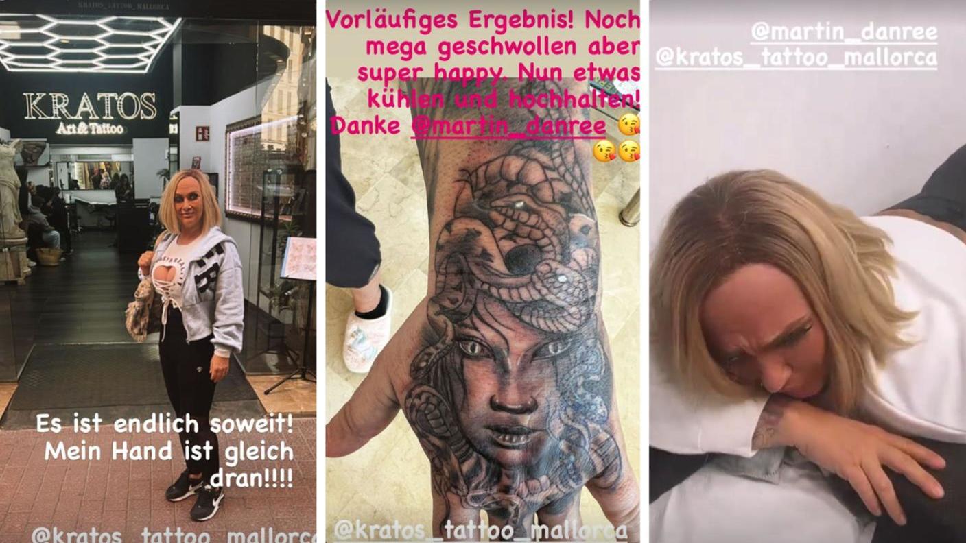 Das neue Handrücken-Tattoo von Caro Robens