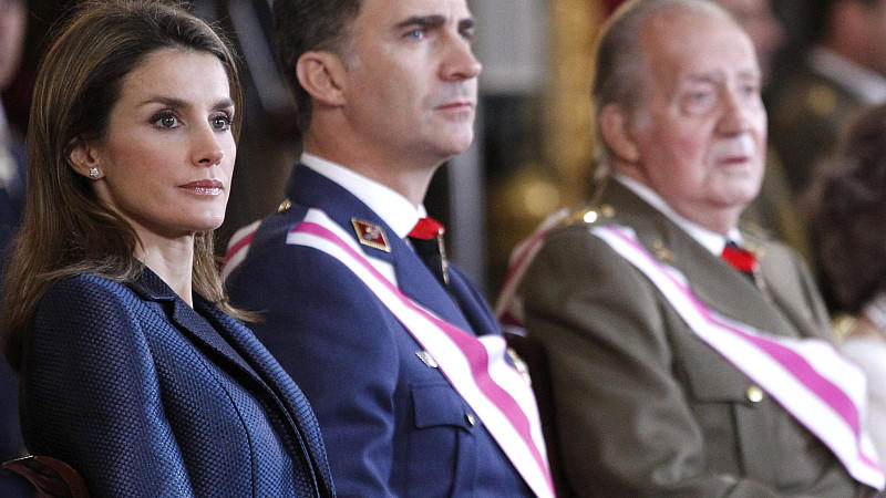 Prinzessin Letizia, Prinz Felipe und sein Vater König Juan Carlos.