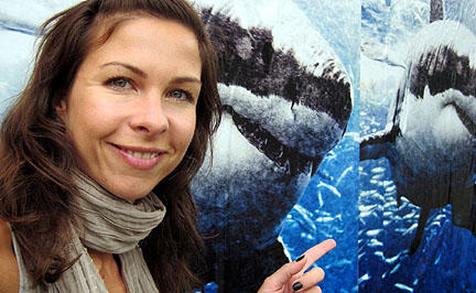 Jessica Alba klebt heimlich Hai-Plakate