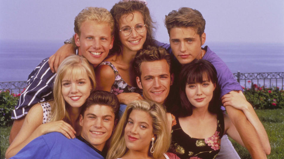 Luke Perry und die Crew von 'Beverly Hills, 90210'