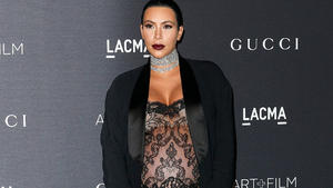 Kim Kardashian: Hochschwanger in Spitze