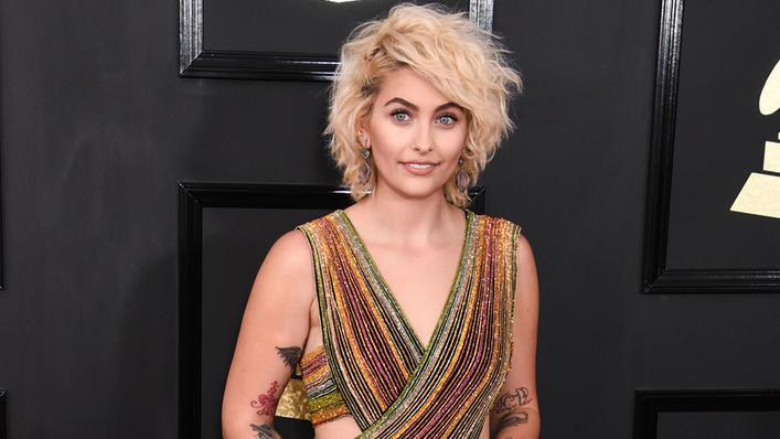 Model Paris Jackson arrives on the Red carpet at The 59th Grammy Awards on February 12, 2017 at STAPLES Center in Los Angeles, California, United States 