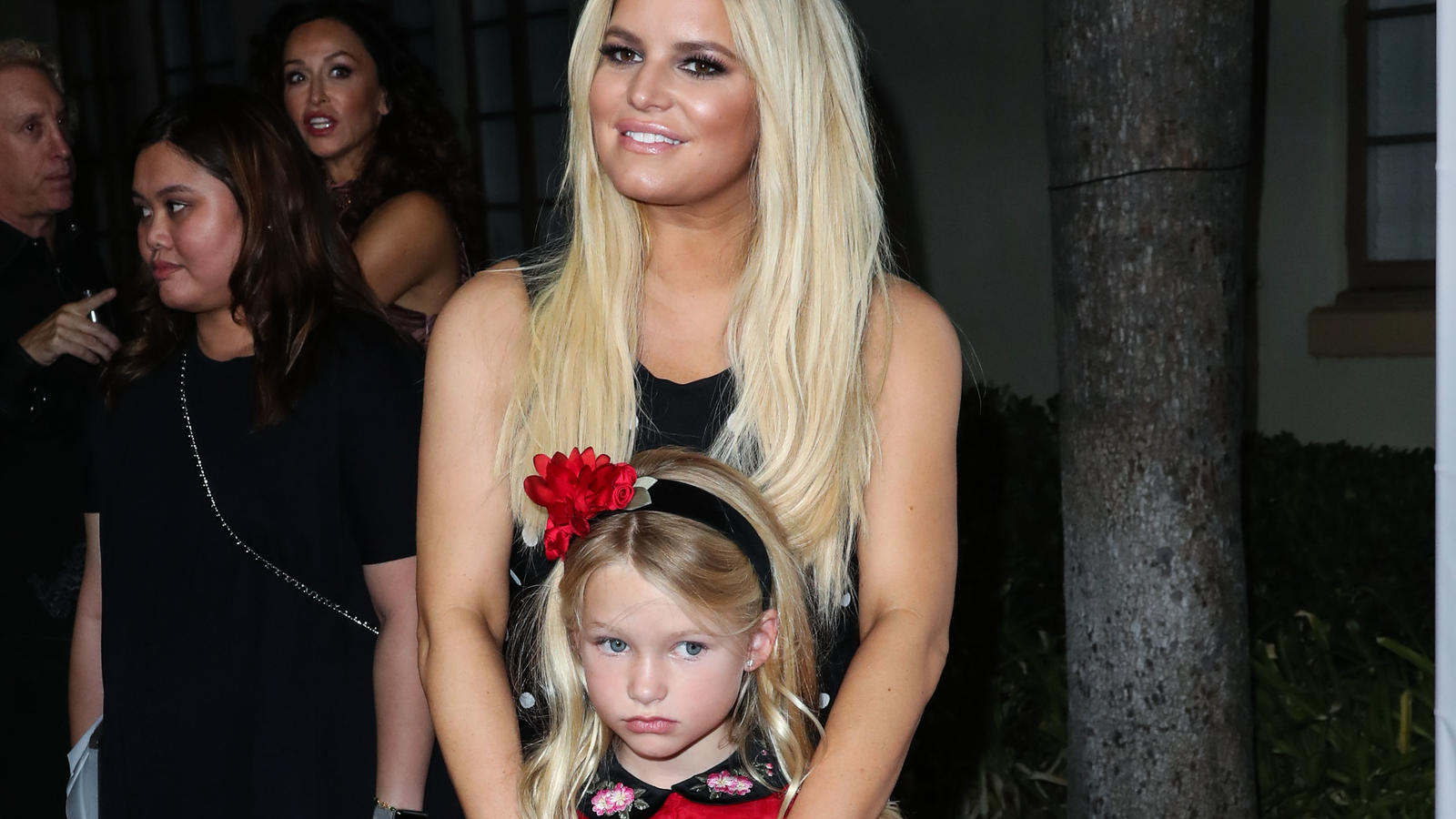 HOLLYWOOD, LOS ANGELES, CA, USA - OCTOBER 24: Singer/actress Jessica Simpson and daughter Maxwell Johnson arrive at the 2017 Princess Grace Awards Gala Kickoff Event held at Paramount Studios on October 24, 2017 in Hollywood, Los Angeles, California,