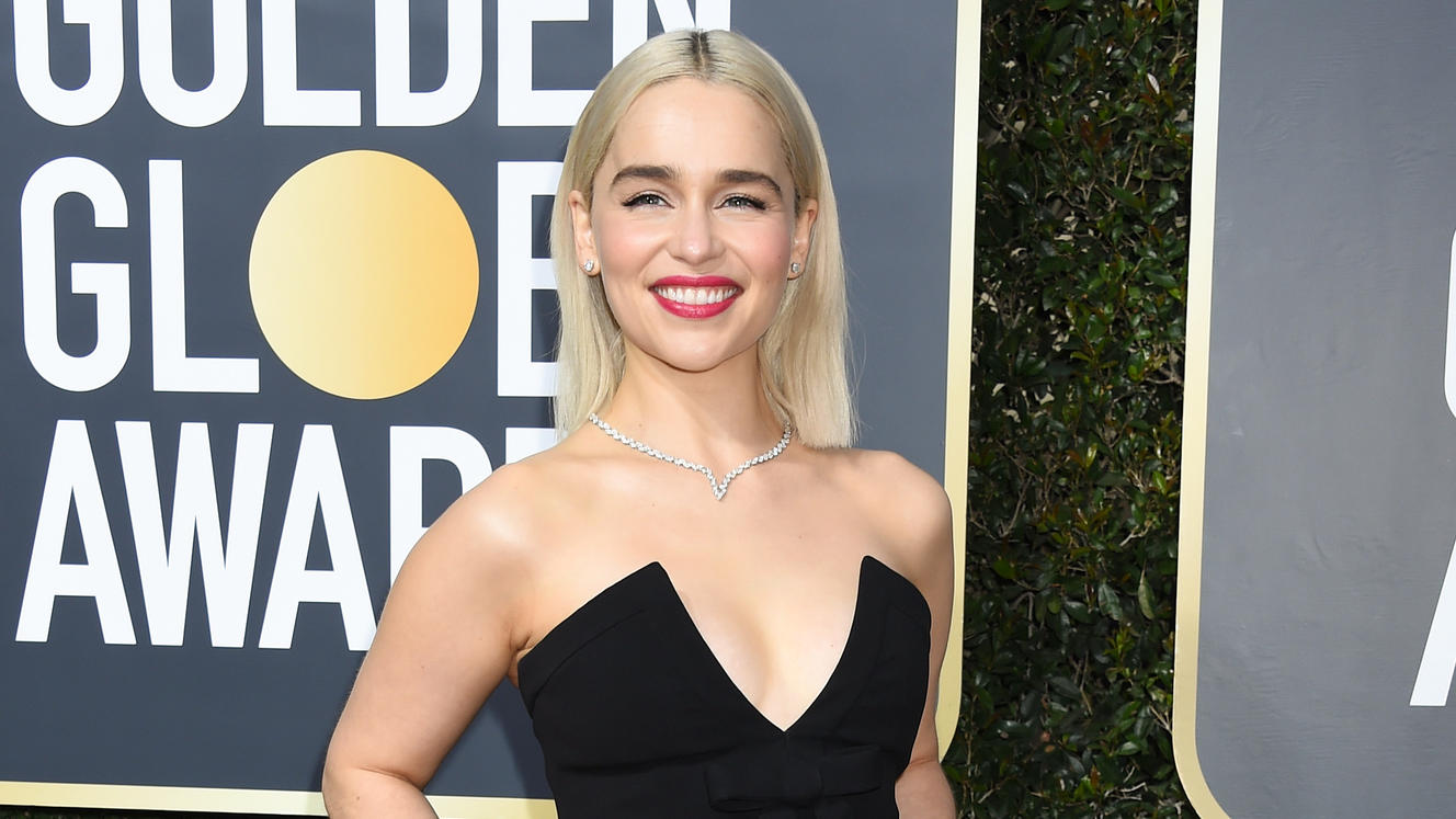 75th Golden Globe Awards held at the Beverly Hilton Hotel - ArrivalsFeaturing: Emilia ClarkeWhere: Los Angeles, California, United StatesWhen: 07 Jan 2018Credit: Runway Manhattan/AFF/Cover Images/WENN.com**Editorial Use Only. Only available for publi