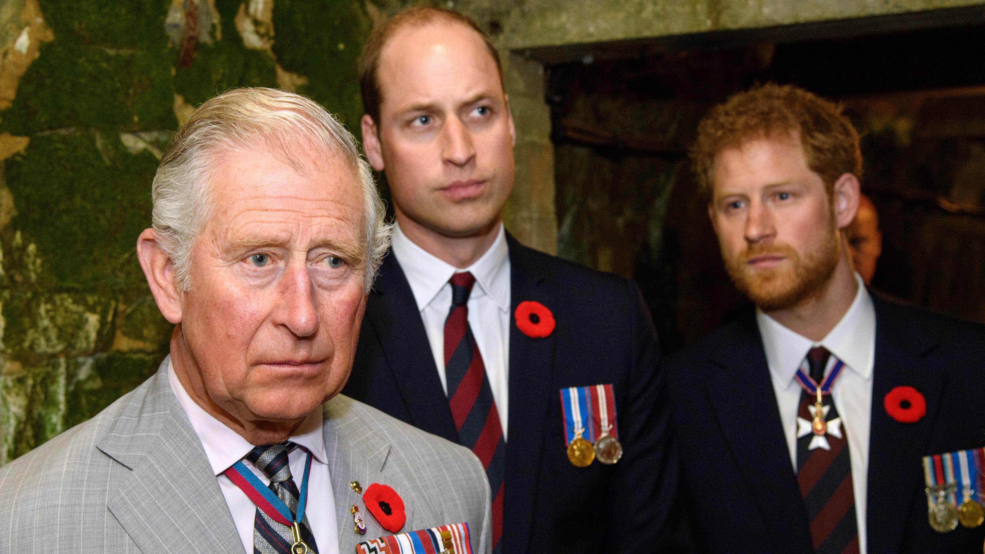 Bei den Royals hängt der Haussegen schief: König Charles, Prinz William und Prinz Harry