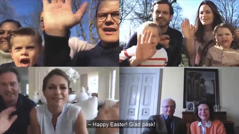 Schwedische Royalfamily feiert Ostern digital