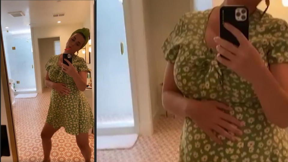 Katy Perry tanzt hochschwanger vorm Spiegel