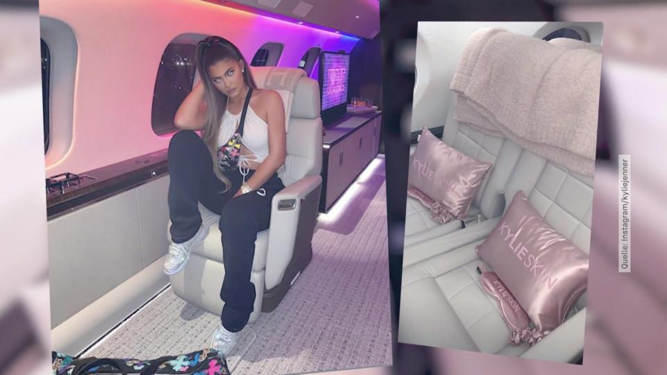Kylie Jenner Zeigt Ihren Rosafarbenen Privatjet Für 728 Millionen Dollar 6463