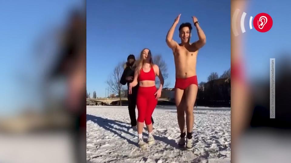 Prince Damien tanzt fast nackt in der Kälte