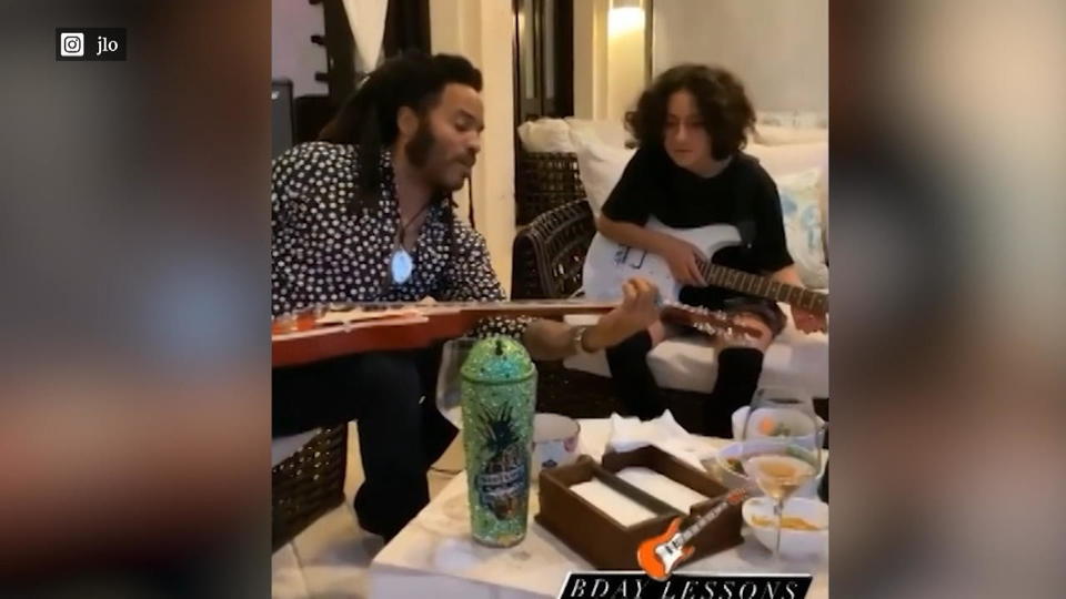 JLos Tochter bekommt Gitarrenunterricht von Lenny Kravitz