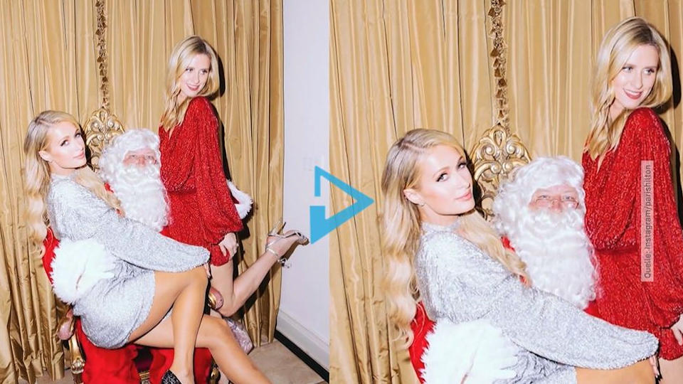 Paris und Nicky Hilton bezirzen den Weihnachtsmann