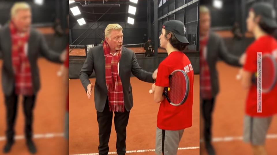Boris Becker gibt Tennis-Training