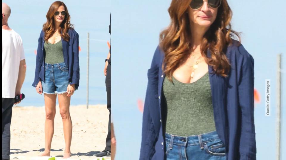 Julia Roberts zeigt am Filmset ihre straffen Beine