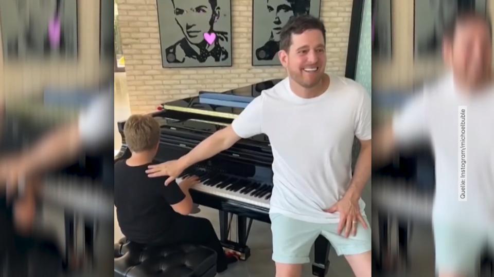 Hier machen Michael Bublé & sein Sohn gemeinsam Musik