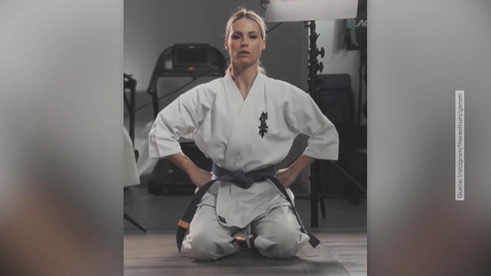Michelle Hunziker kann auch Karate
