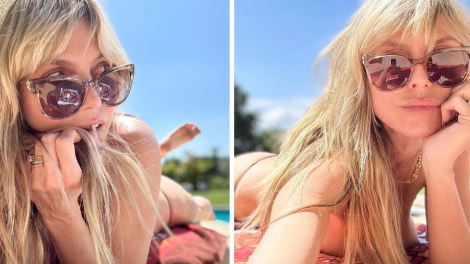 Sexy Sonnenbad! Heidi Klum räkelt sich halbnackt